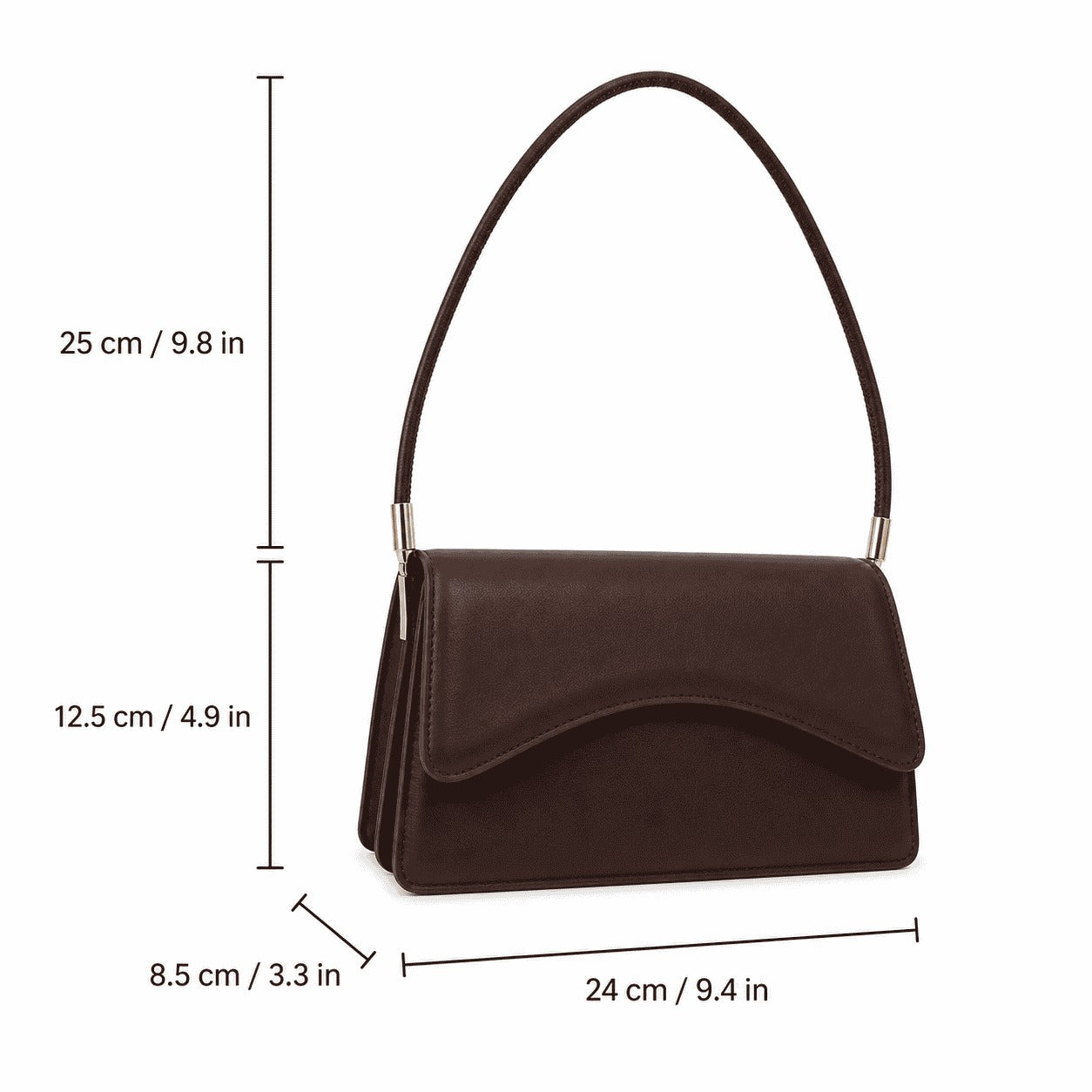 Curved Flap Shoulder Bag