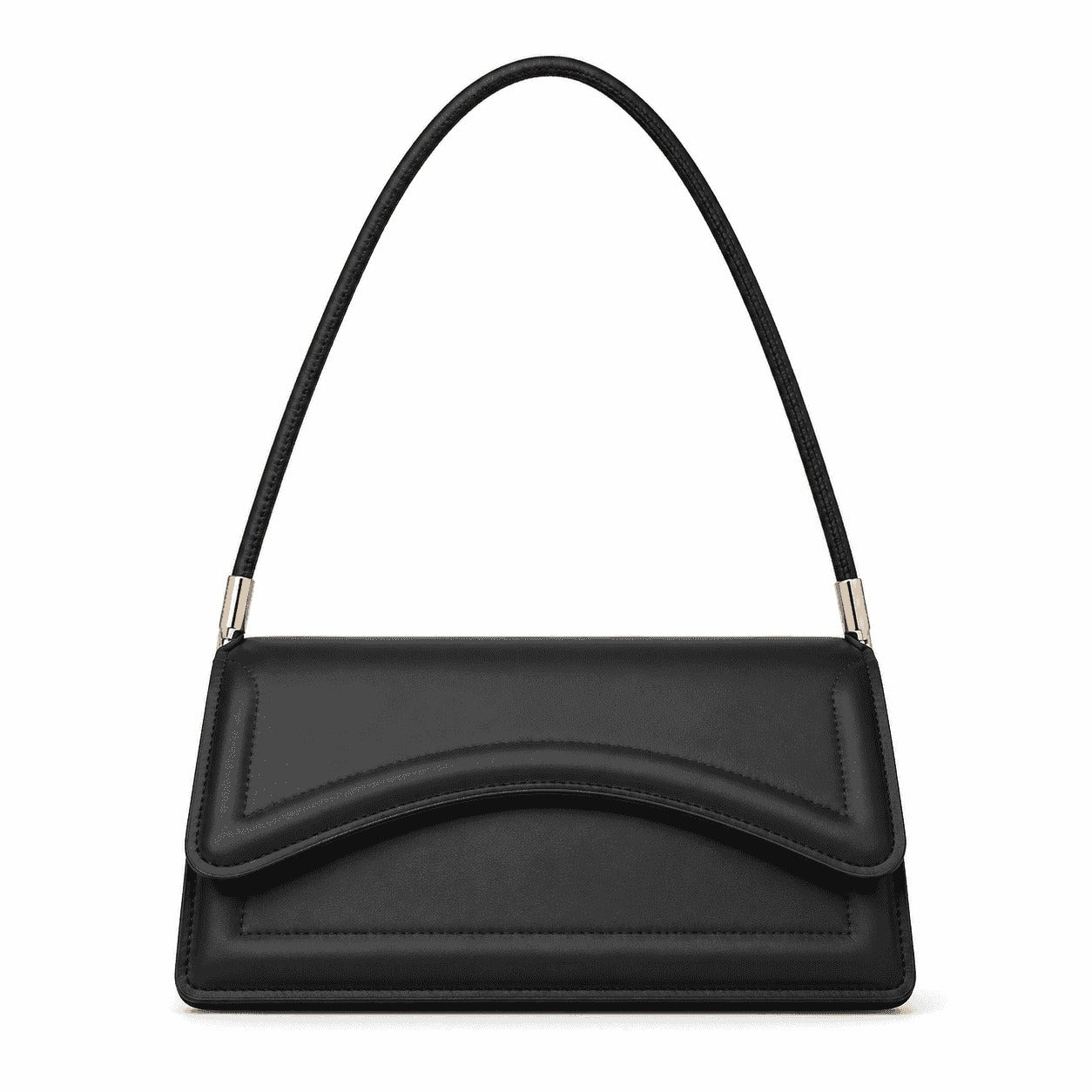 Curved Flap Shoulder Bag