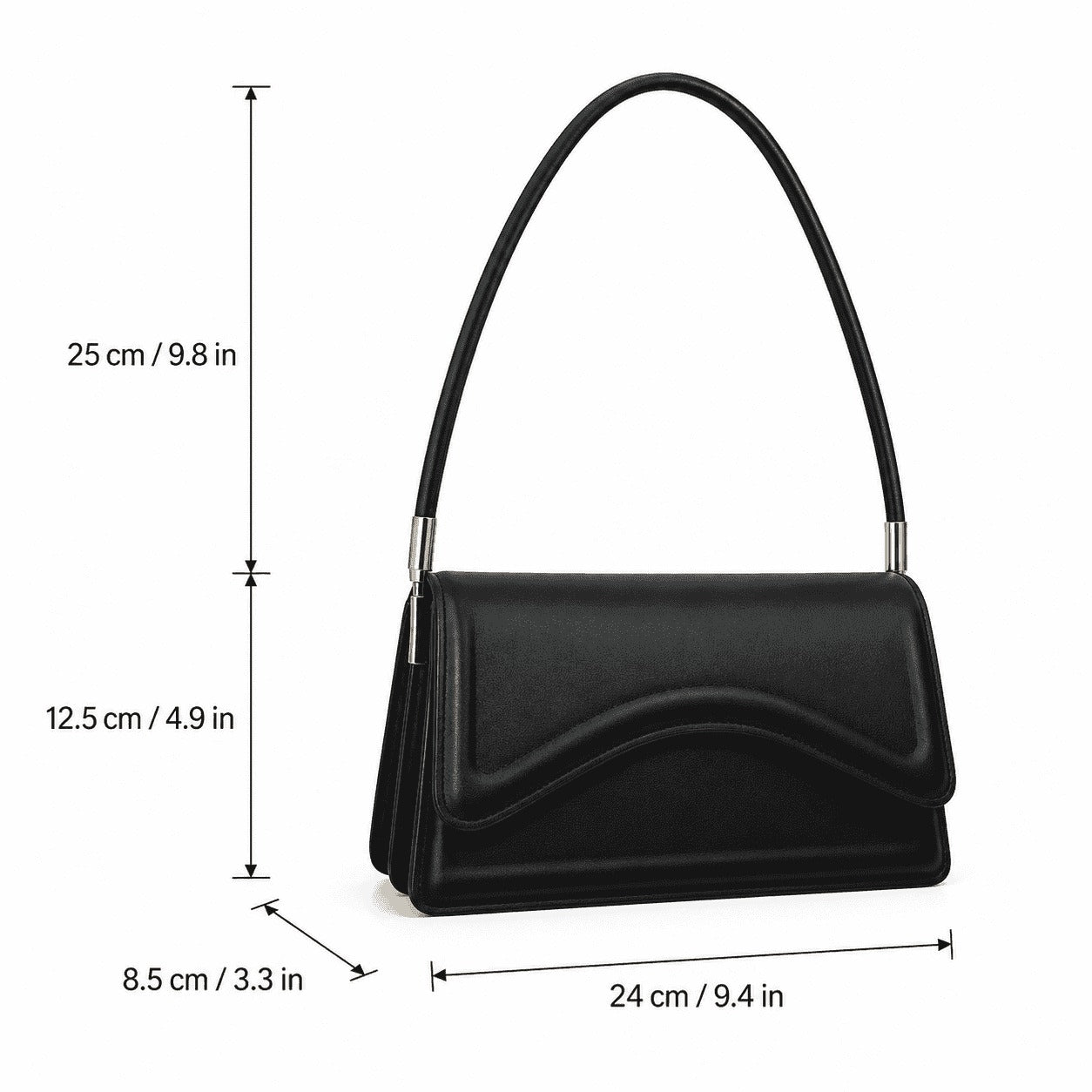 Curved Flap Shoulder Bag