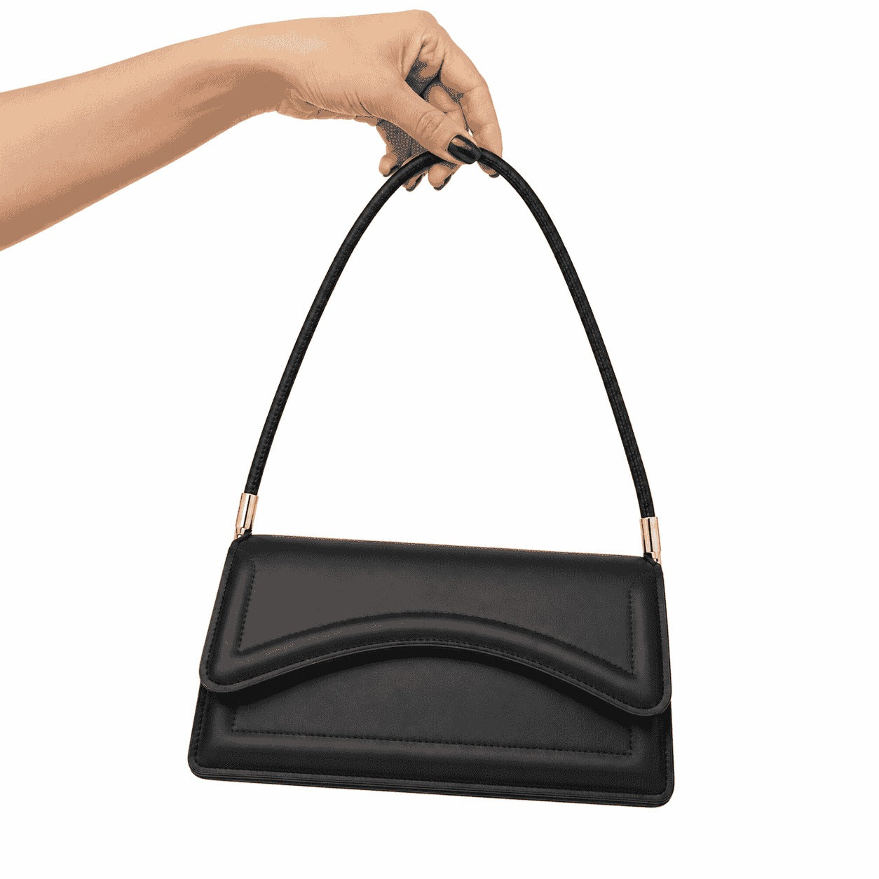 Curved Flap Shoulder Bag