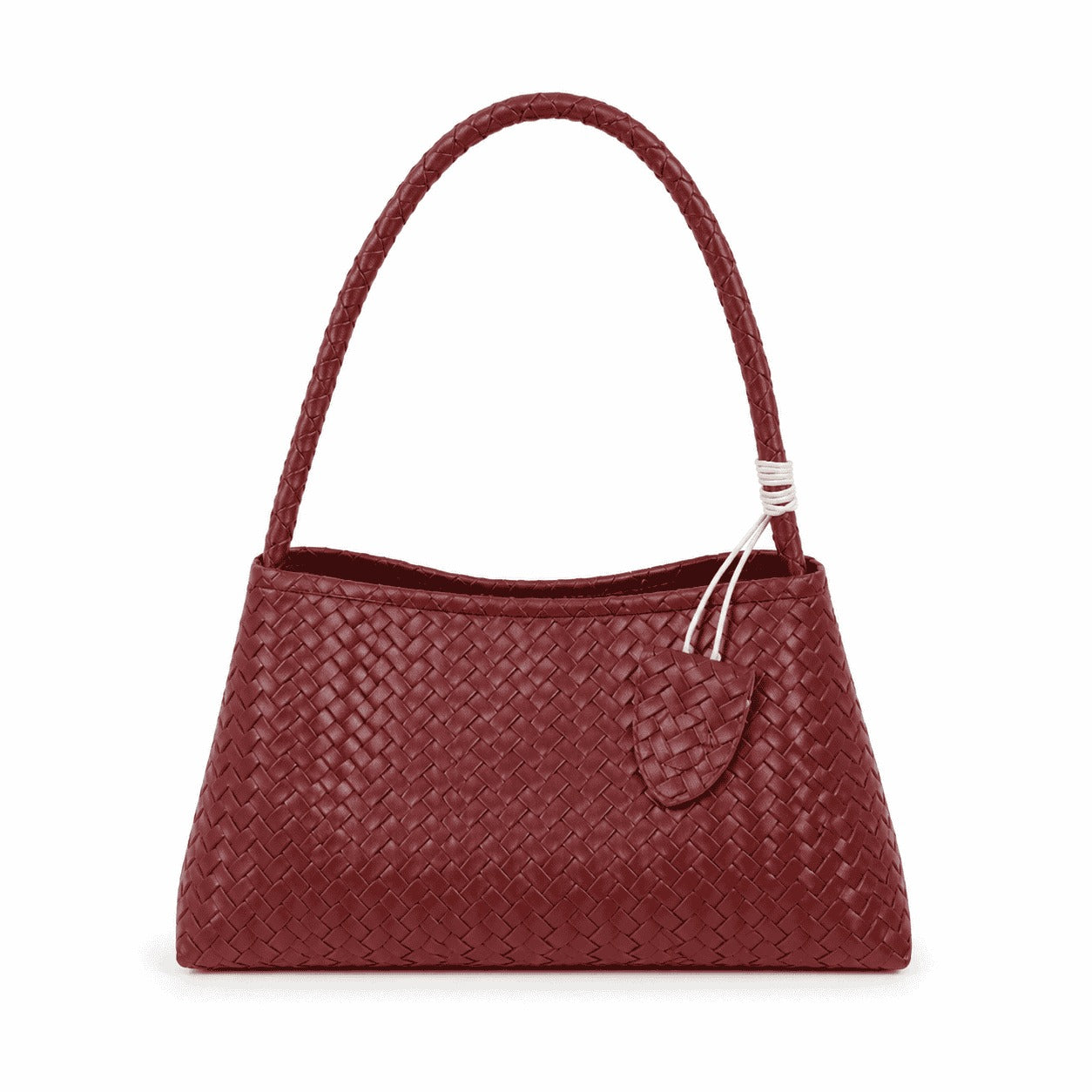 Burgundy Woven Shoulder Bag
