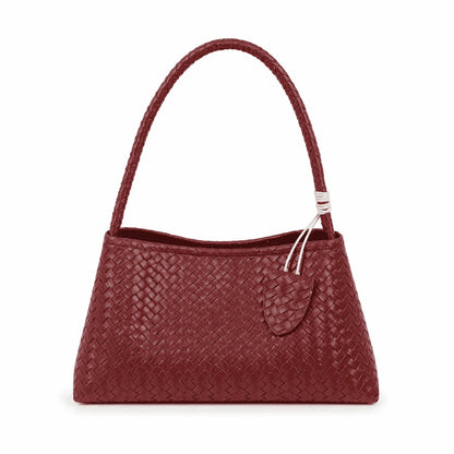 Burgundy Woven Shoulder Bag