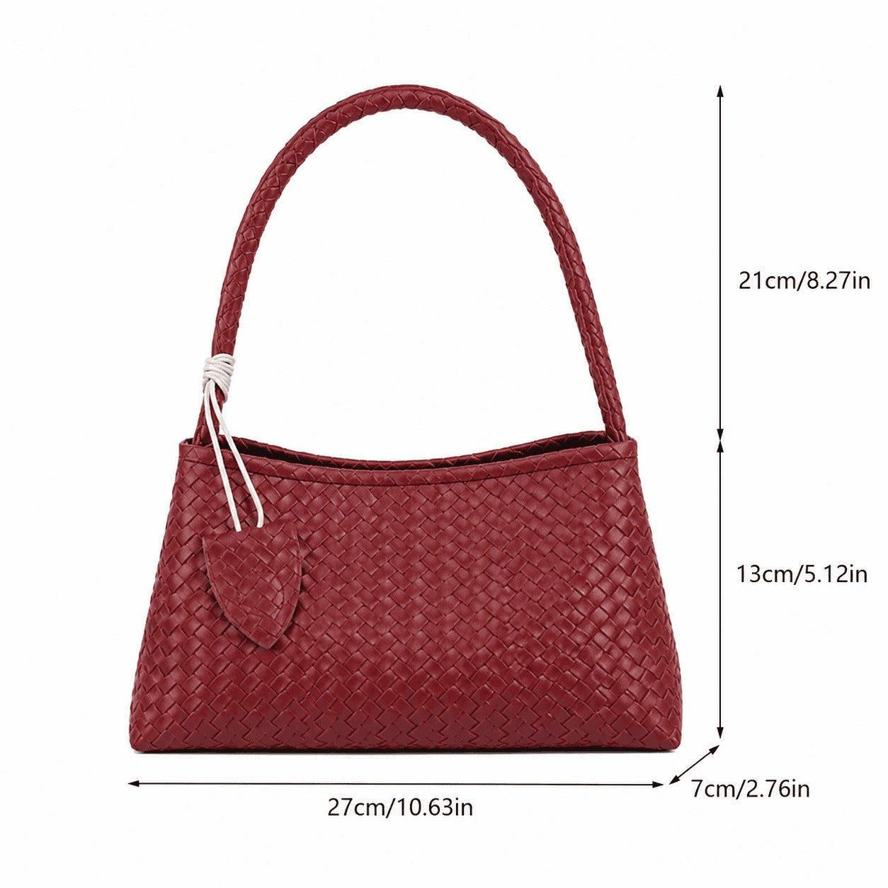 Burgundy Woven Shoulder Bag