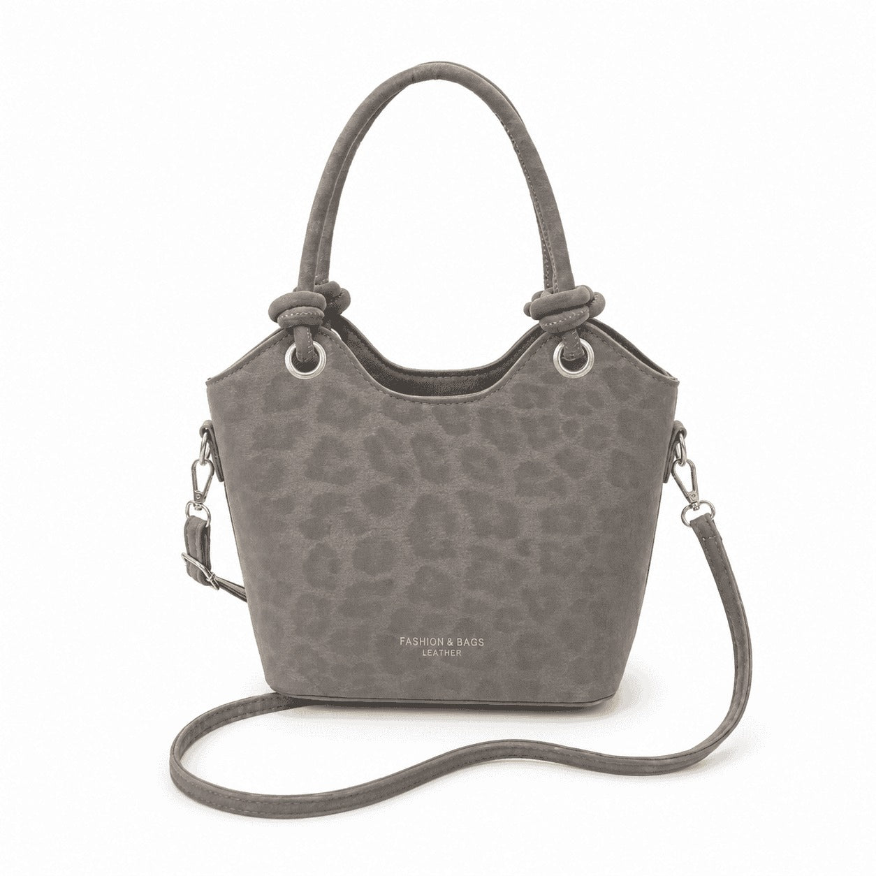 Taupe Leopard Mini Bucket Bag