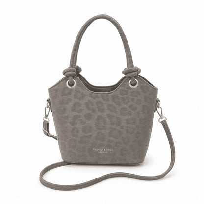 Taupe Leopard Mini Bucket Bag