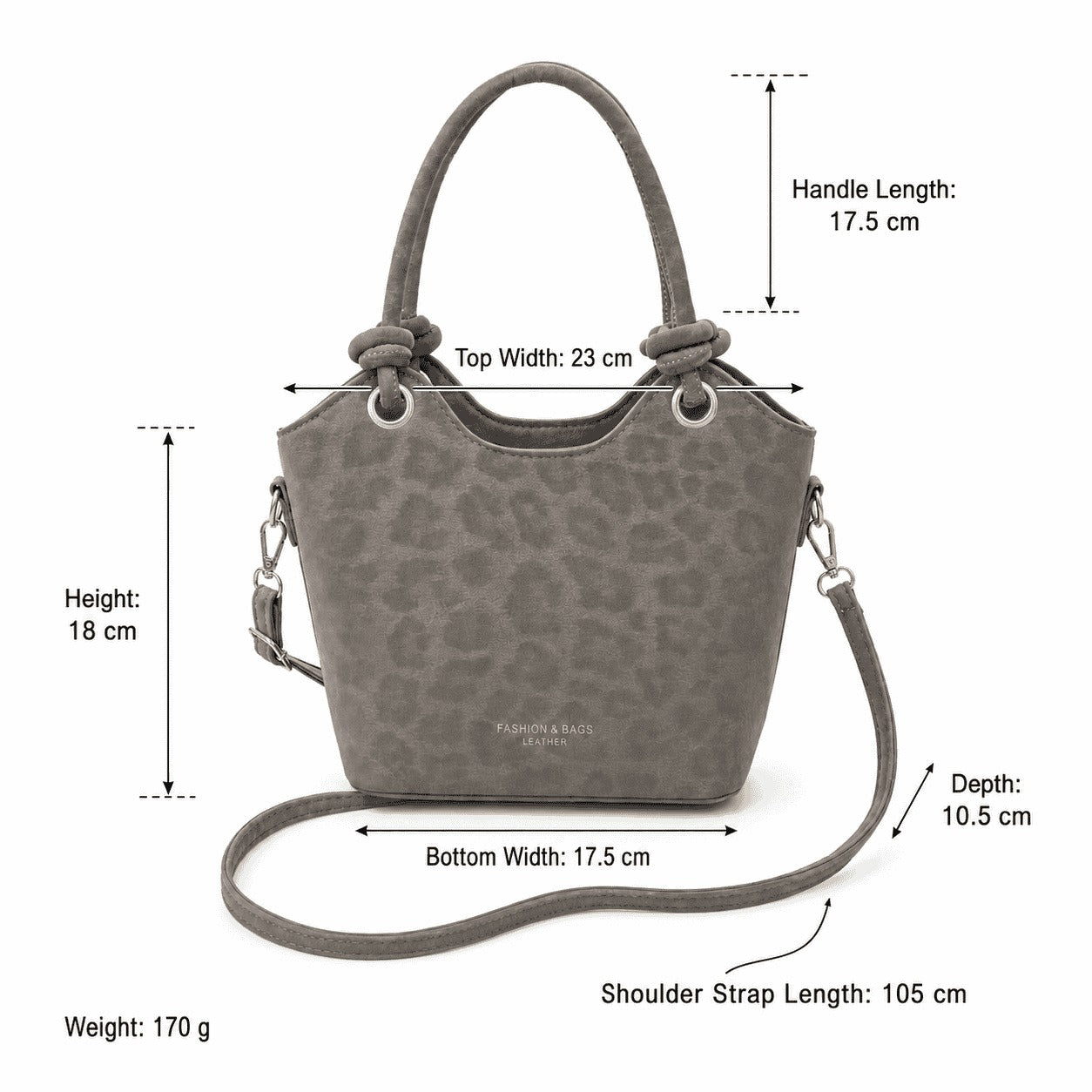Taupe Leopard Mini Bucket Bag