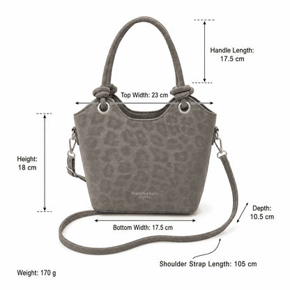 Taupe Leopard Mini Bucket Bag