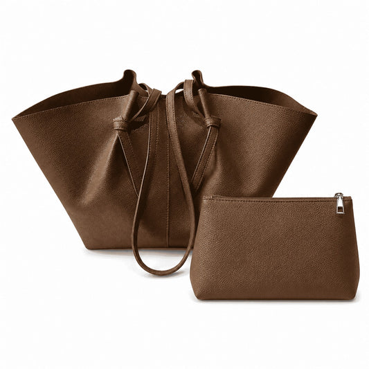 Chocolate Brown Sculpted Tote Bag