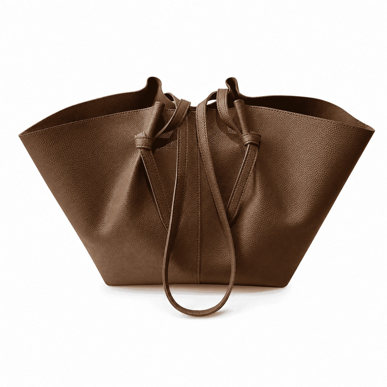 Chocolate Brown Sculpted Tote Bag