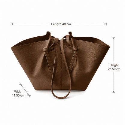 Chocolate Brown Sculpted Tote Bag