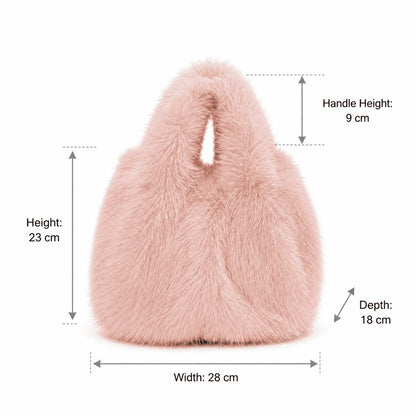 Blush Pink Faux Fur Tote Bag