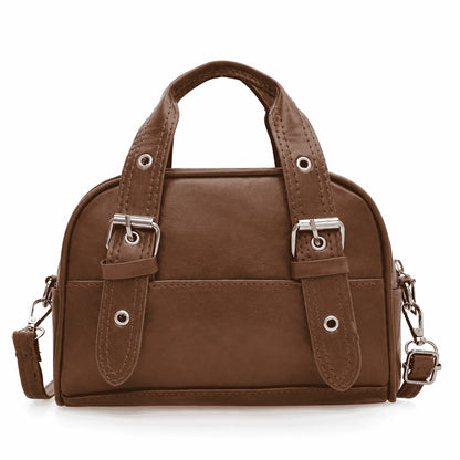 Caramel Buckle Mini Bowling Bag