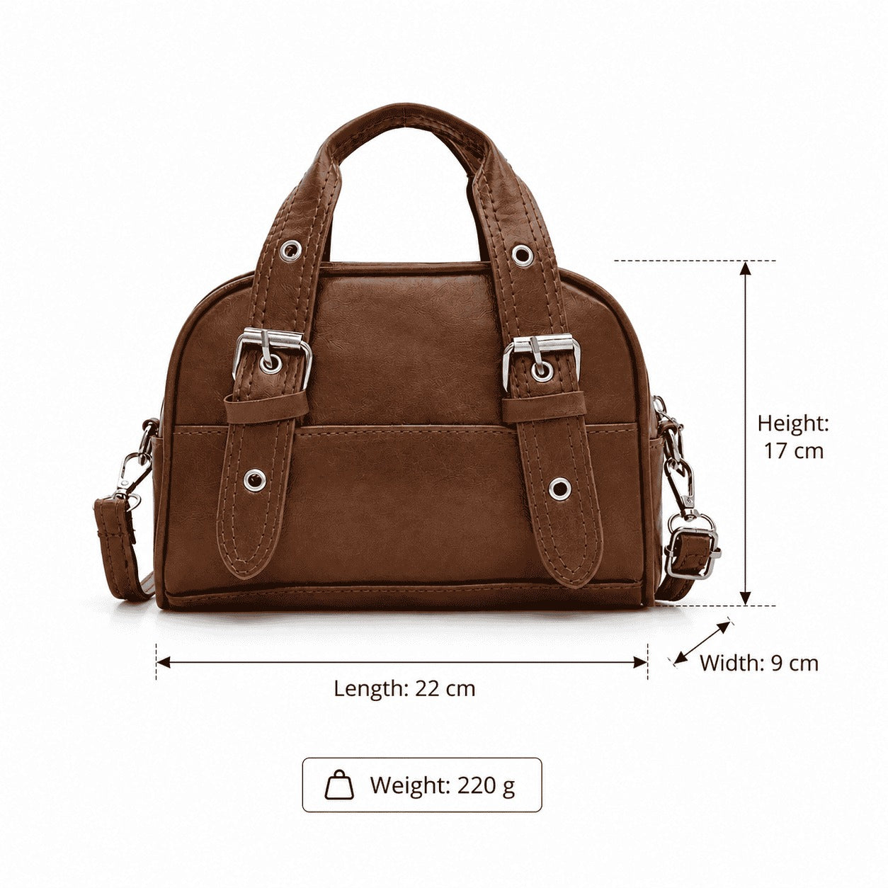 Caramel Buckle Mini Bowling Bag