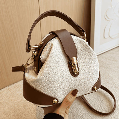 Ivory Brown Dome Crossbody Bag