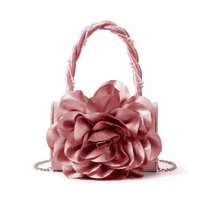Blush Pink Rose Pearl Handbag