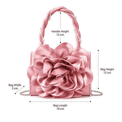 Blush Pink Rose Pearl Handbag