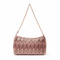 Pink Jacquard Chain Shoulder Bag