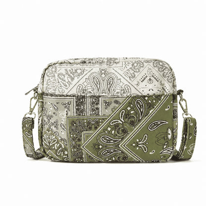Olive Paisley Crossbody Bag