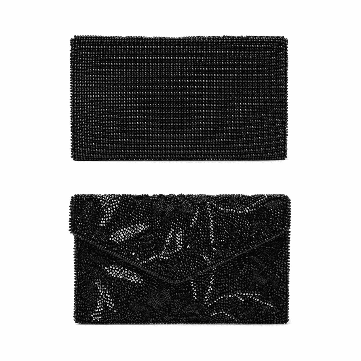 Black Beaded Evening Clutch Bag