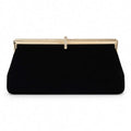 Black Velvet Gold Frame Clutch Bag