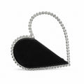 Black Rhinestone Heart Handbag
