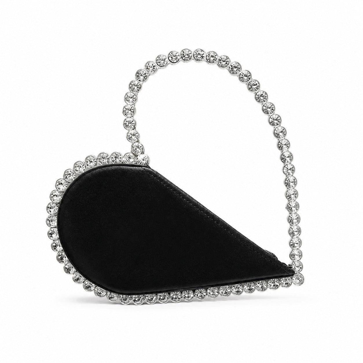 Black Rhinestone Heart Handbag