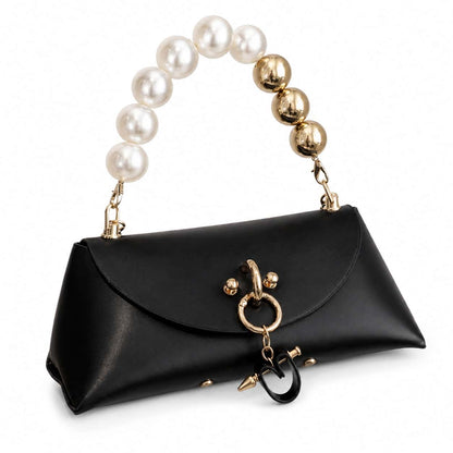 Black Pearl Handle Crossbody Bag
