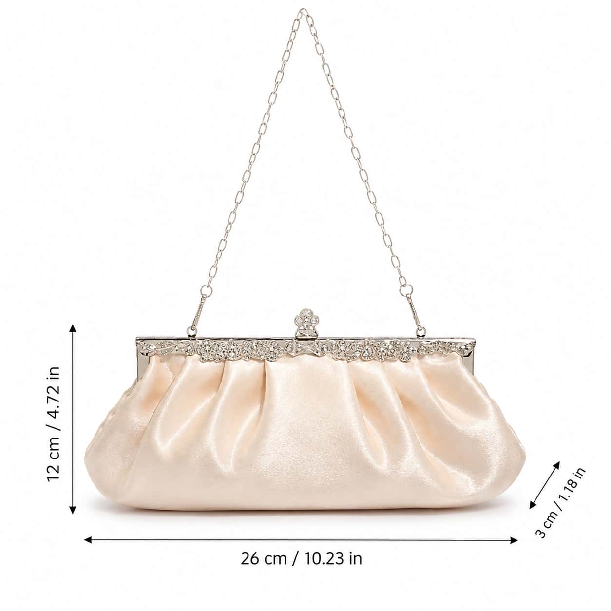 Satin Rhinestone Evening Clutch Bag