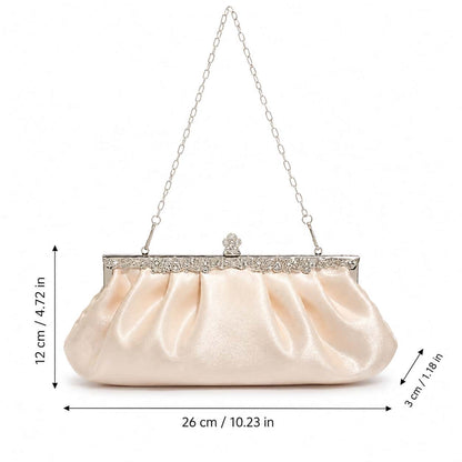Satin Rhinestone Evening Clutch Bag