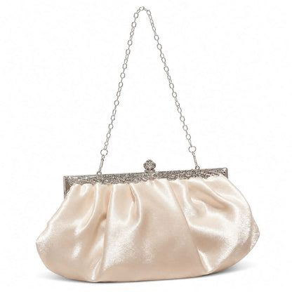 Satin Rhinestone Evening Clutch Bag
