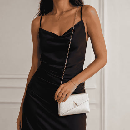 Metallic Envelope Chain Crossbody Bag