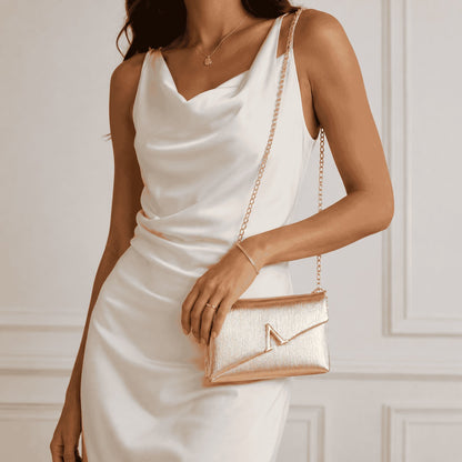 Metallic Envelope Chain Crossbody Bag