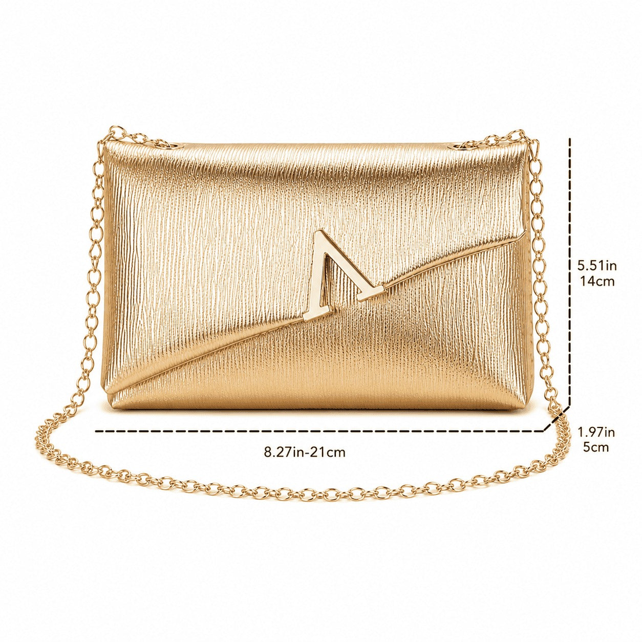 Metallic Envelope Chain Crossbody Bag
