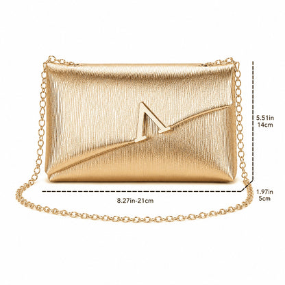 Metallic Envelope Chain Crossbody Bag