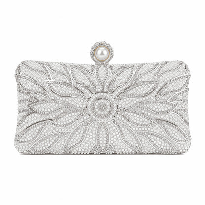 Pearl Floral Evening Clutch Bag