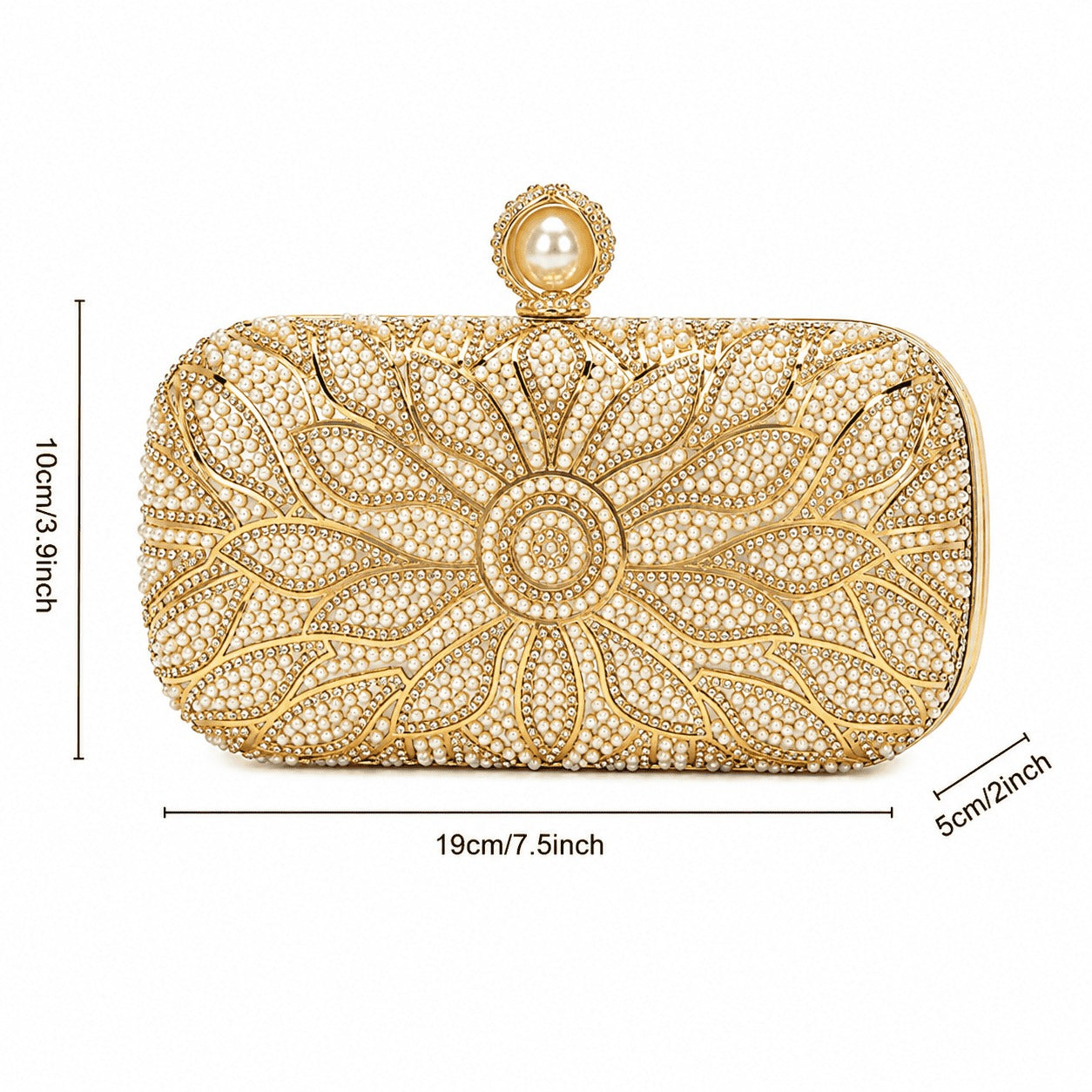 Pearl Floral Evening Clutch Bag