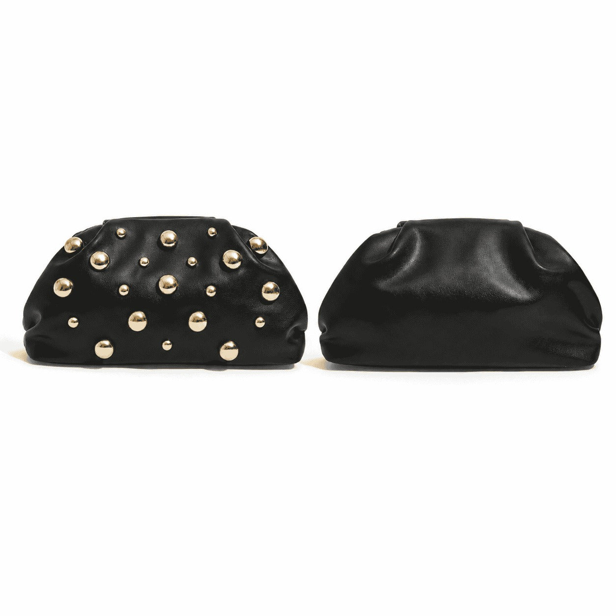 Gold Studded Cloud Clutch Bag