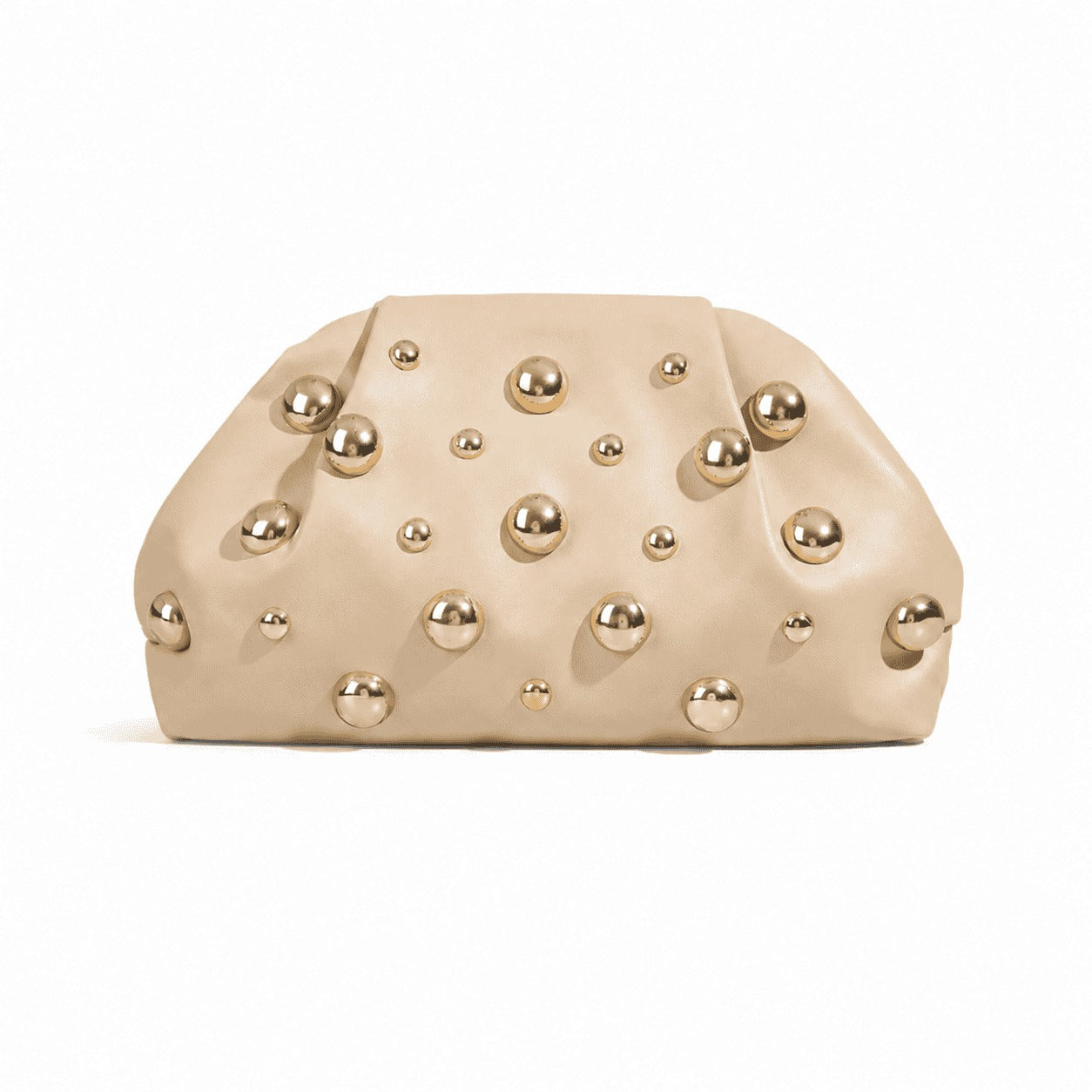 Gold Studded Cloud Clutch Bag
