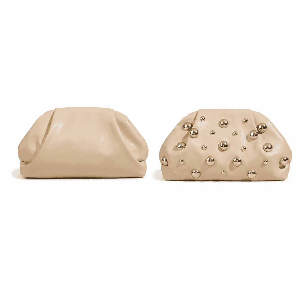 Gold Studded Cloud Clutch Bag