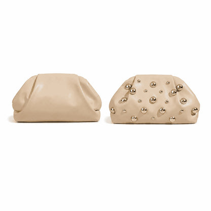 Gold Studded Cloud Clutch Bag
