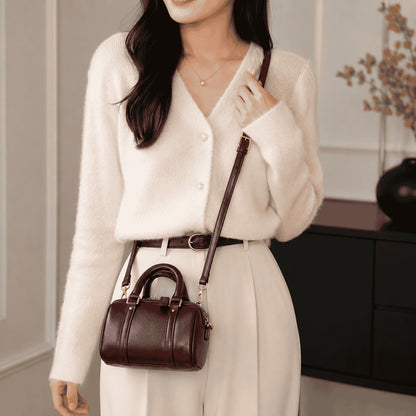 Burgundy Mini Barrel Bag