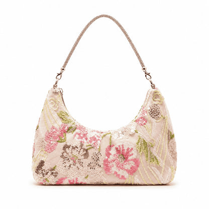 Floral Sequin Shoulder Bag