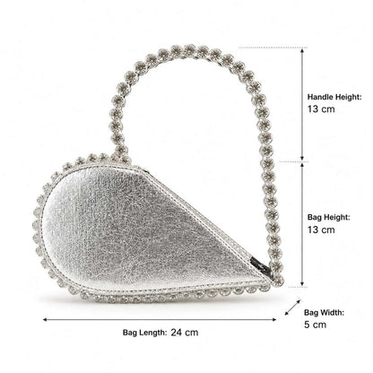 Black Rhinestone Heart Handbag