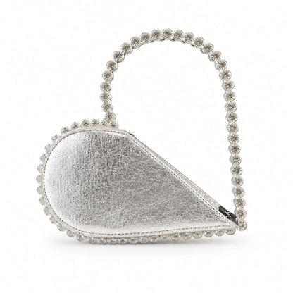 Black Rhinestone Heart Handbag