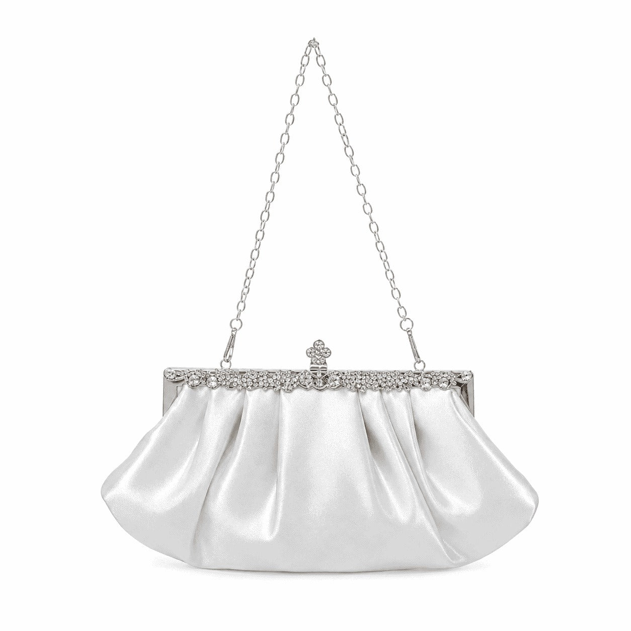 Satin Rhinestone Evening Clutch Bag