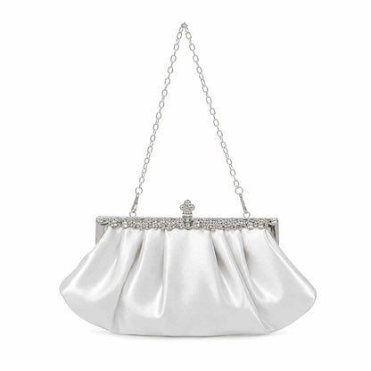 Satin Rhinestone Evening Clutch Bag