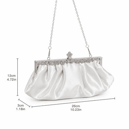 Satin Rhinestone Evening Clutch Bag