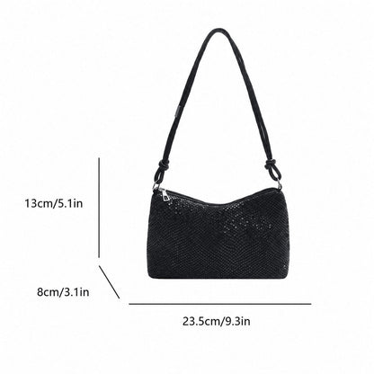 Textured Crescent Shoulder Bag