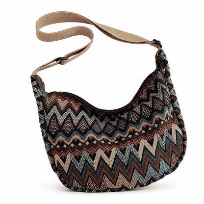 Geometric Print Adjustable Shoulder Bag