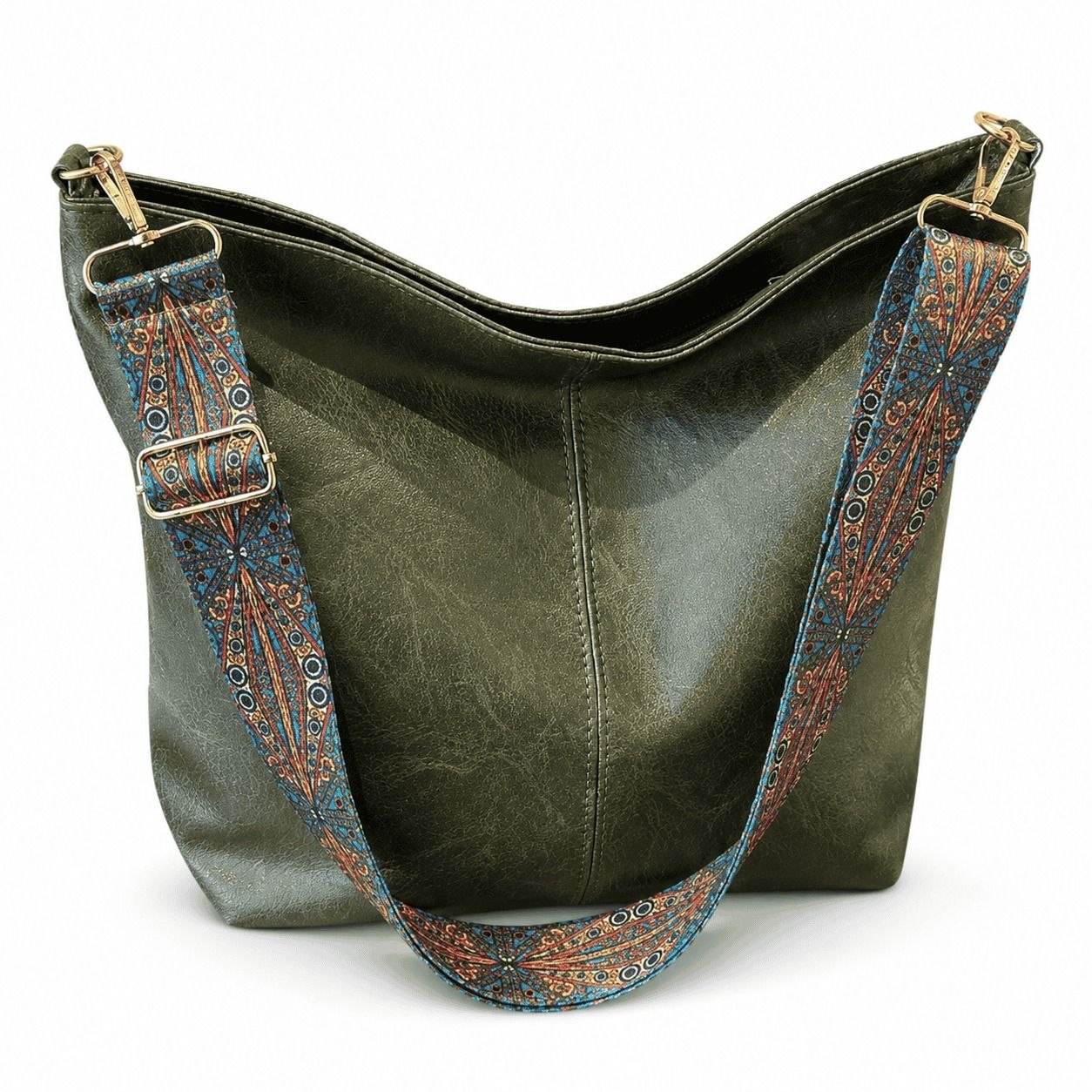 Patterned Strap Hobo Bag Set